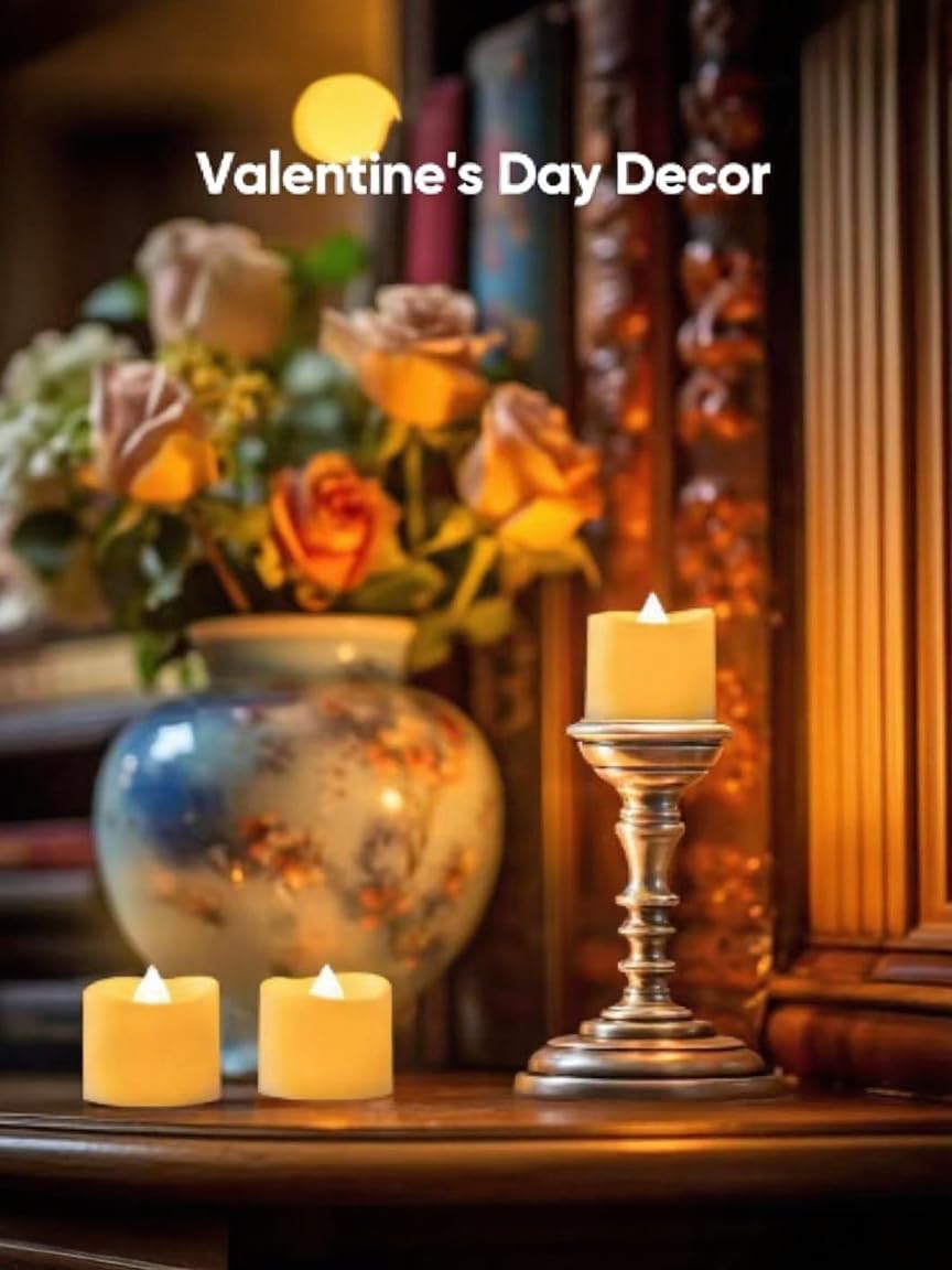 12 Flameless LED Kerze mit Timer & Automatikmodus, Realistisches Flackern & Wasserdicht Kerzen LED Teelichter