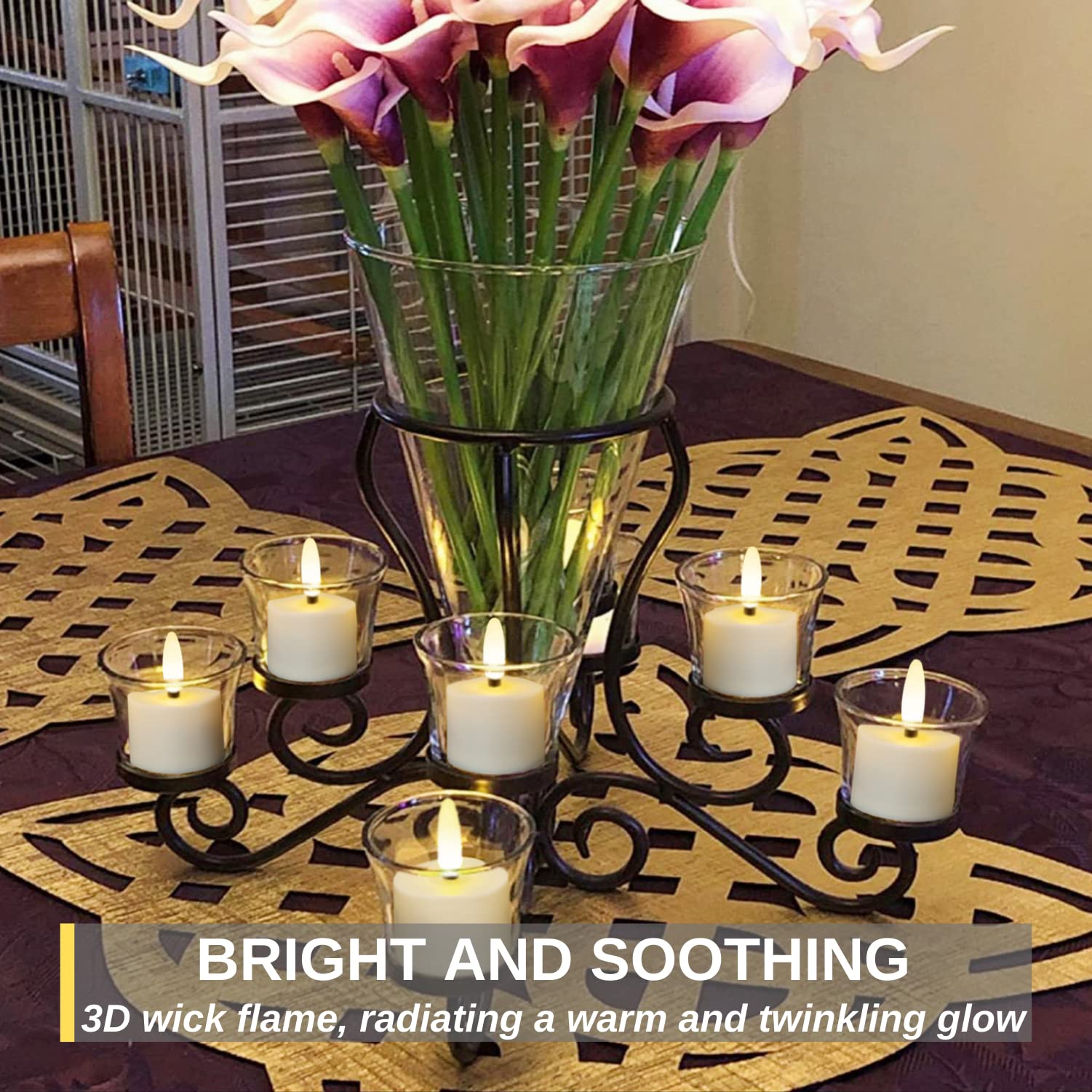 Homemory Wiederaufladbare Teelichter mit Fernbedienung, LED-Teelichter mit Timer, wiederaufladbare flammenlose