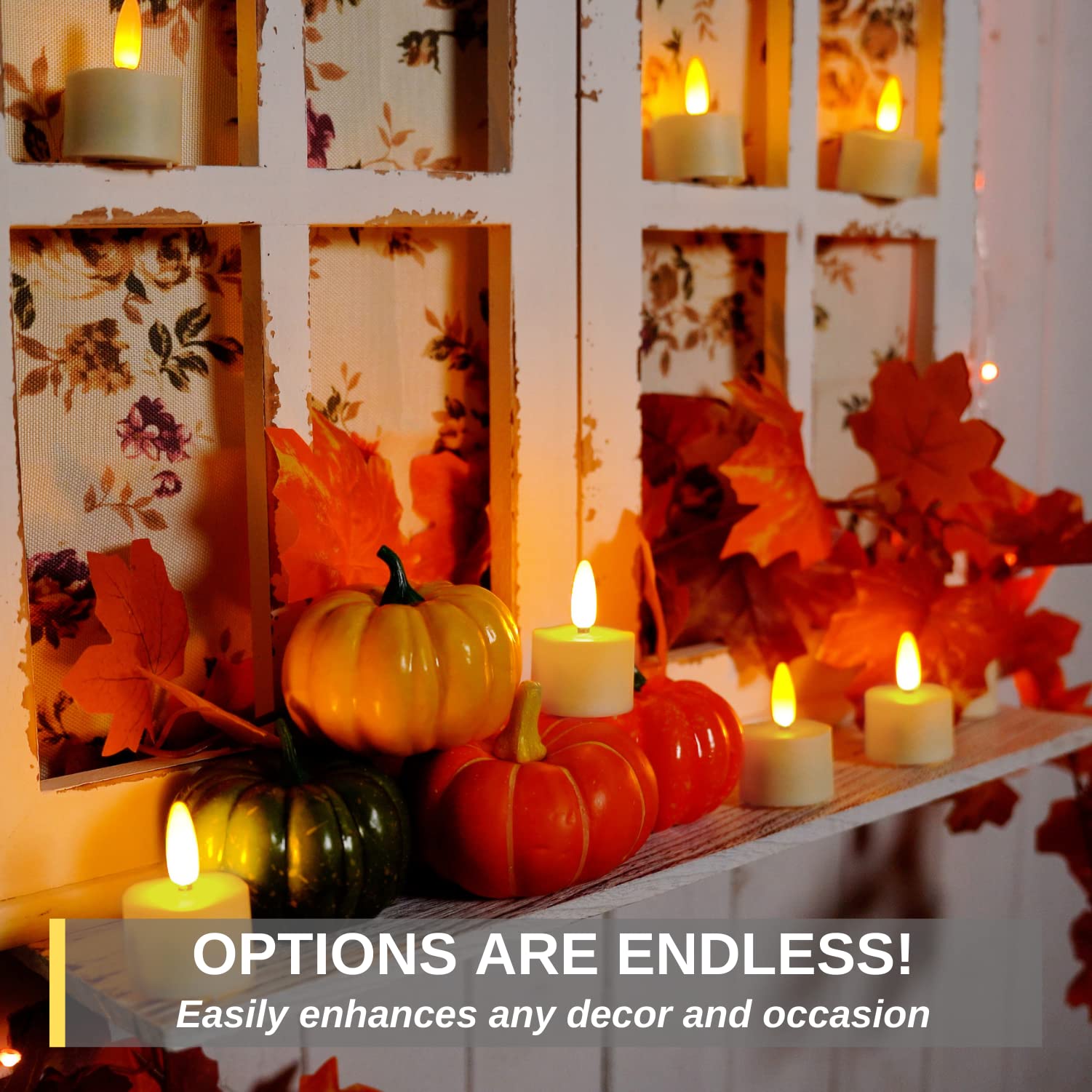 Homemory Wiederaufladbare Teelichter mit Fernbedienung, LED-Teelichter mit Timer, wiederaufladbare flammenlose