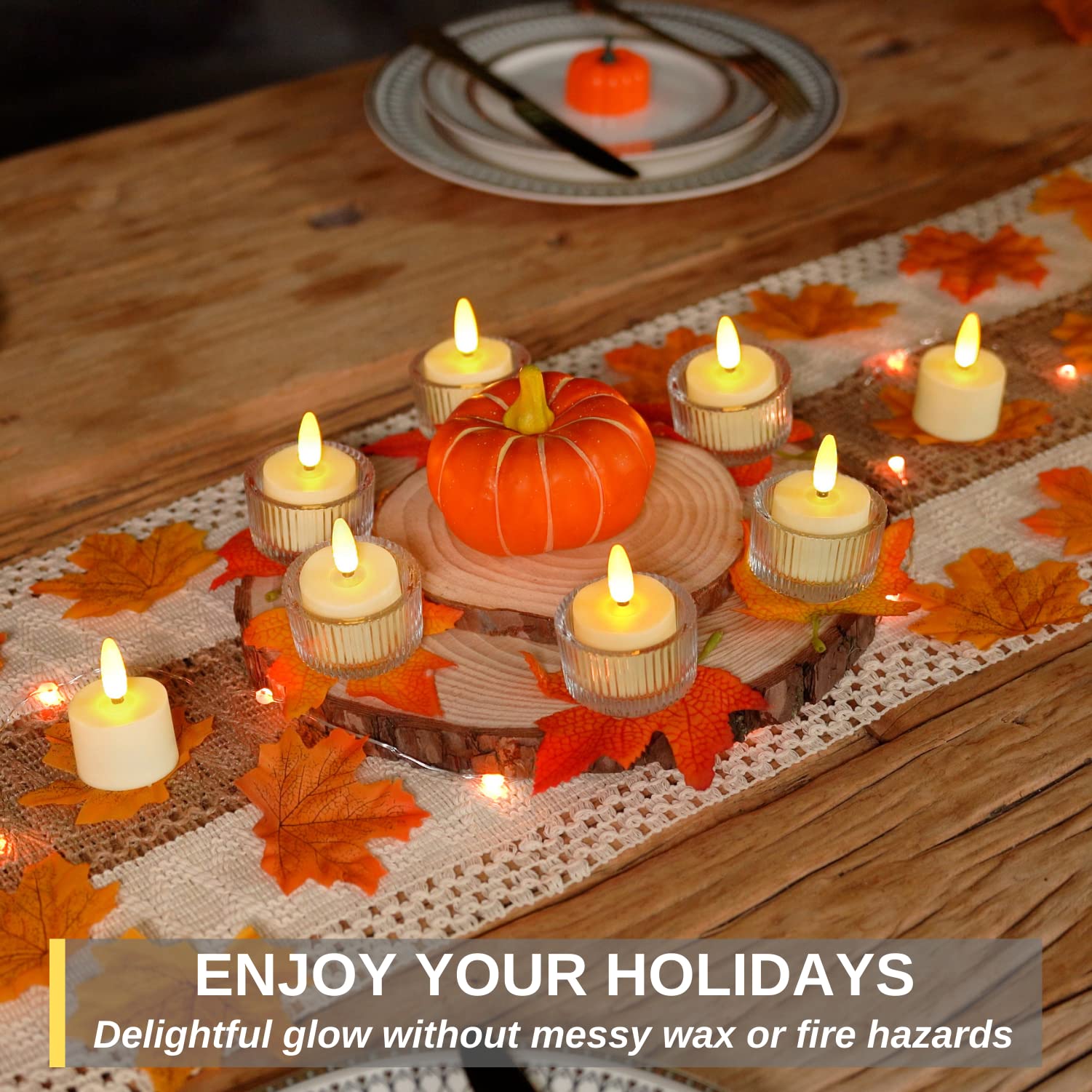 Homemory Wiederaufladbare Teelichter mit Fernbedienung, LED-Teelichter mit Timer, wiederaufladbare flammenlose