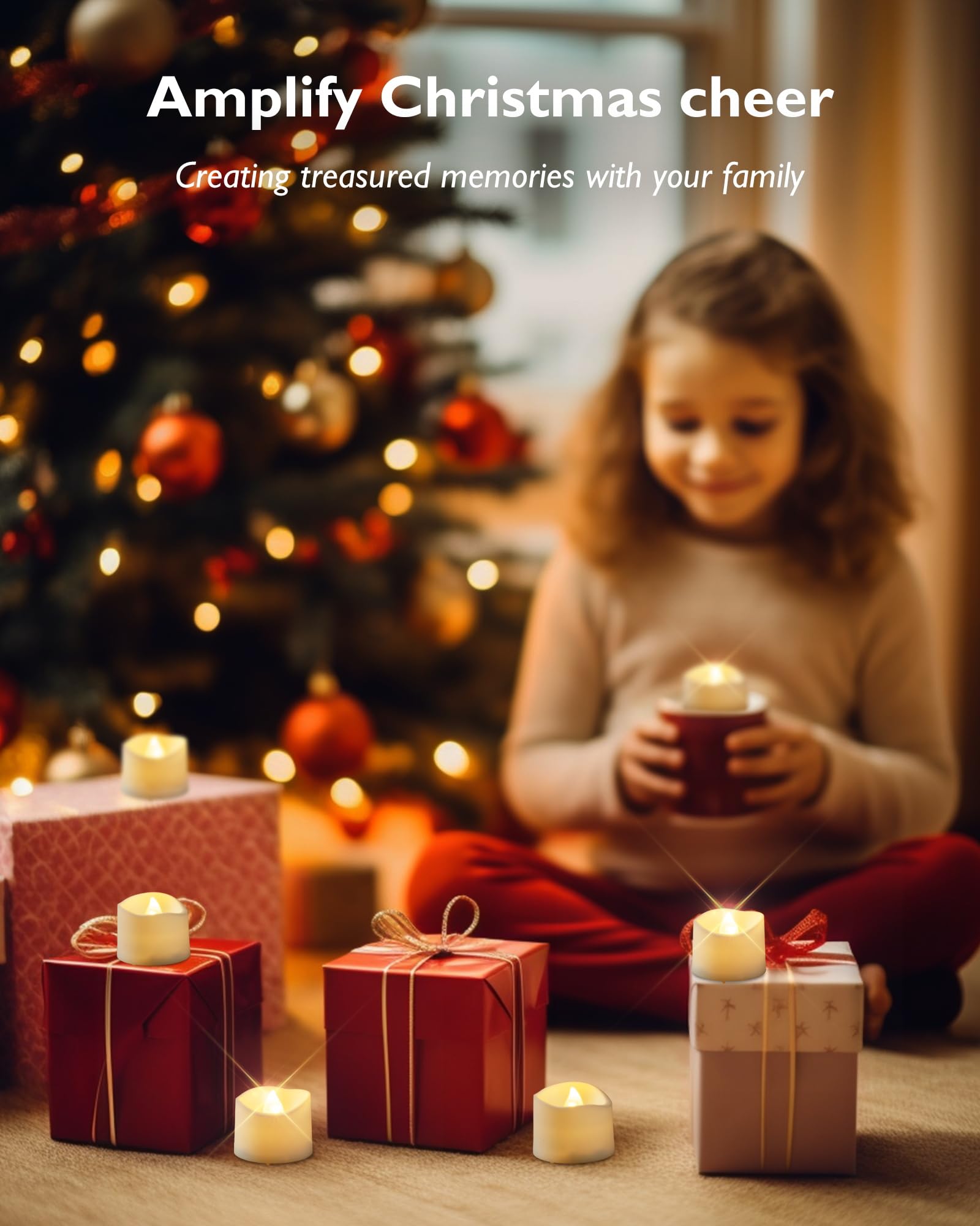 Homemory 24 Led Teelichter Elektrische mit Timer, 6 18 Stunden Aus, 3.6 x 3.6 cm Flackernd Batteriebetriebene