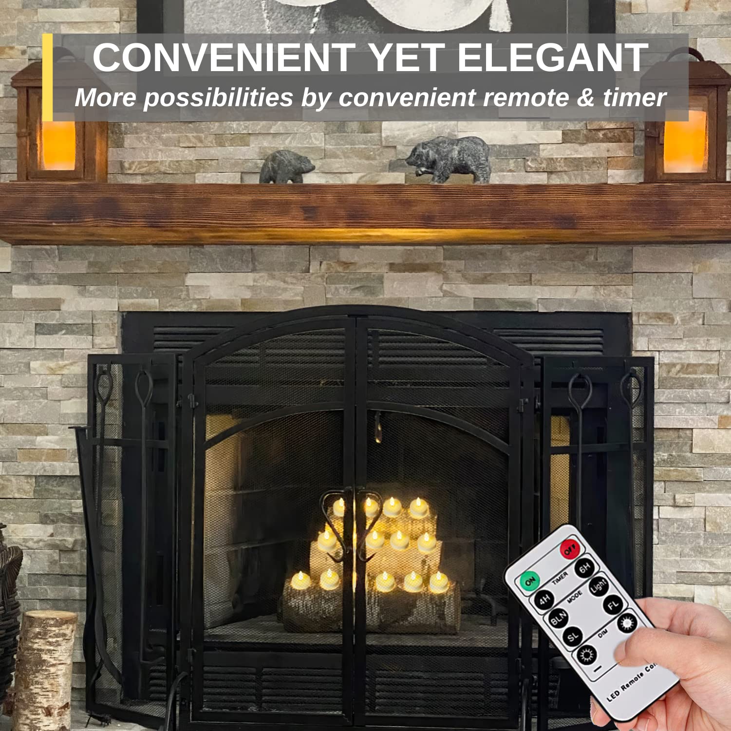 Homemory Wiederaufladbare Teelichter mit Fernbedienung, LED-Teelichter mit Timer, wiederaufladbare flammenlose