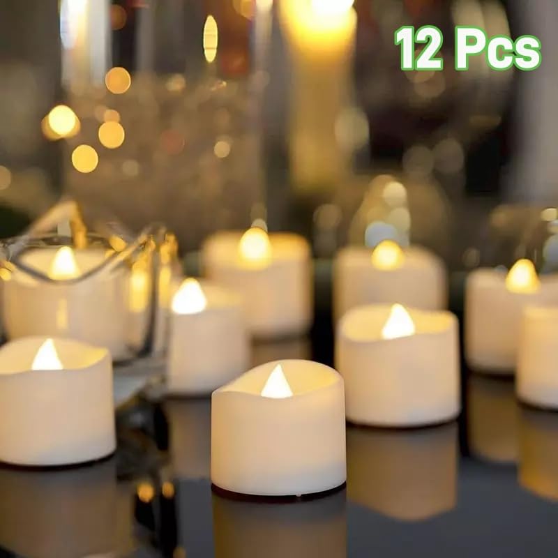 12 Flameless LED Kerze mit Timer & Automatikmodus, Realistisches Flackern & Wasserdicht Kerzen LED Teelichter
