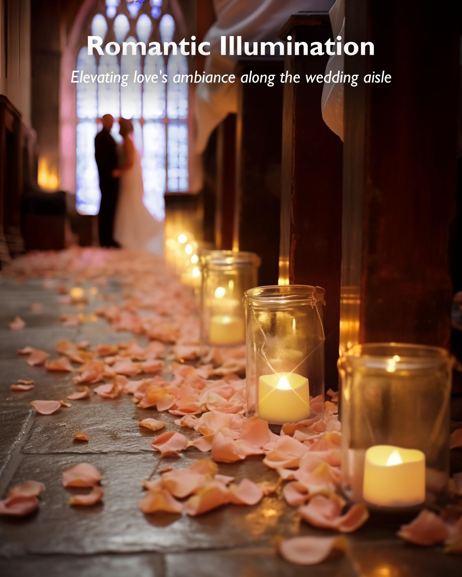 Homemory 24 Led Teelichter Elektrische mit Timer, 6 18 Stunden Aus, 3.6 x 3.6 cm Flackernd Batteriebetriebene