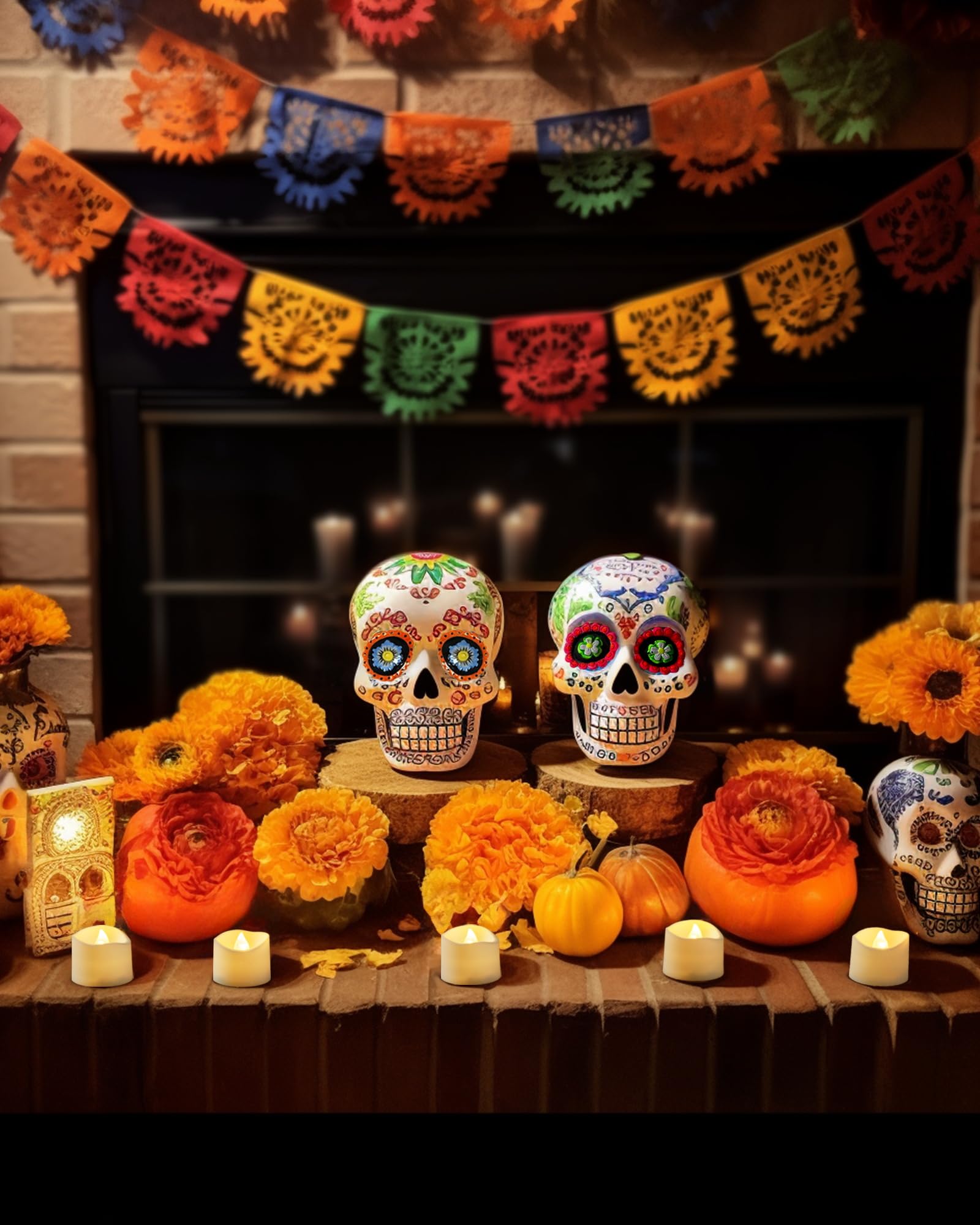 Homemory 24 Led Teelichter Elektrische mit Timer, 6 18 Stunden Aus, 3.6 x 3.6 cm Flackernd Batteriebetriebene