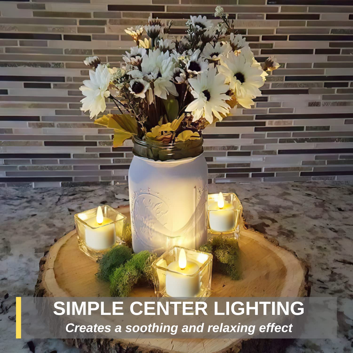 Homemory Wiederaufladbare Teelichter mit Fernbedienung, LED-Teelichter mit Timer, wiederaufladbare flammenlose