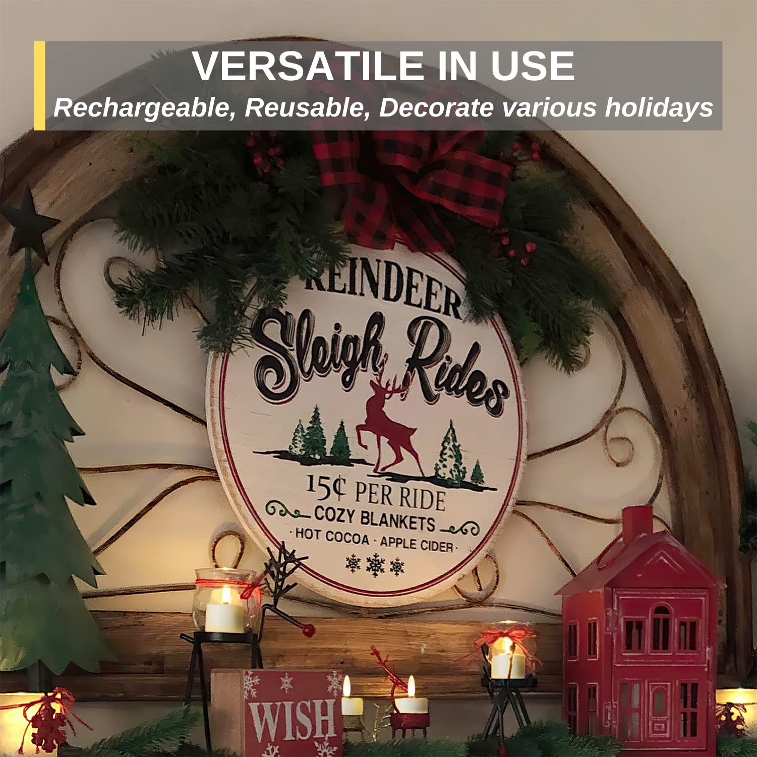 Homemory Wiederaufladbare Teelichter mit Fernbedienung, LED-Teelichter mit Timer, wiederaufladbare flammenlose