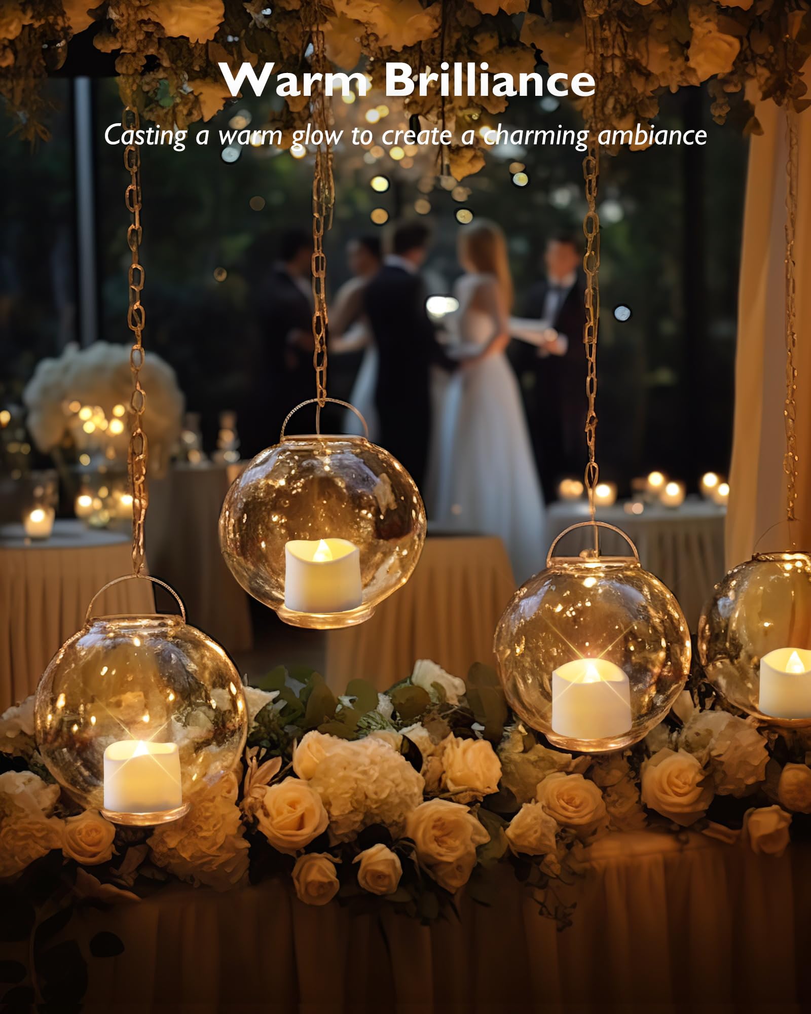 Homemory 24 Led Teelichter Elektrische mit Timer, 6 18 Stunden Aus, 3.6 x 3.6 cm Flackernd Batteriebetriebene